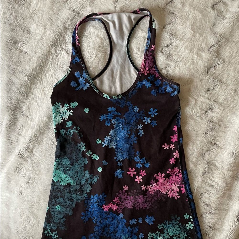 Lululemon Racerback Workout Tank Top Floral Shirt Flowers Cool small s - Picture 3 of 5